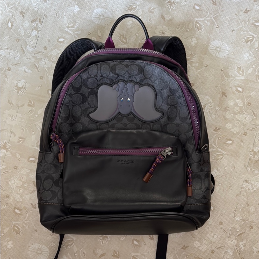 Coach x Disney Dumbo Black and Purple Backpack